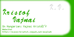 kristof vajnai business card